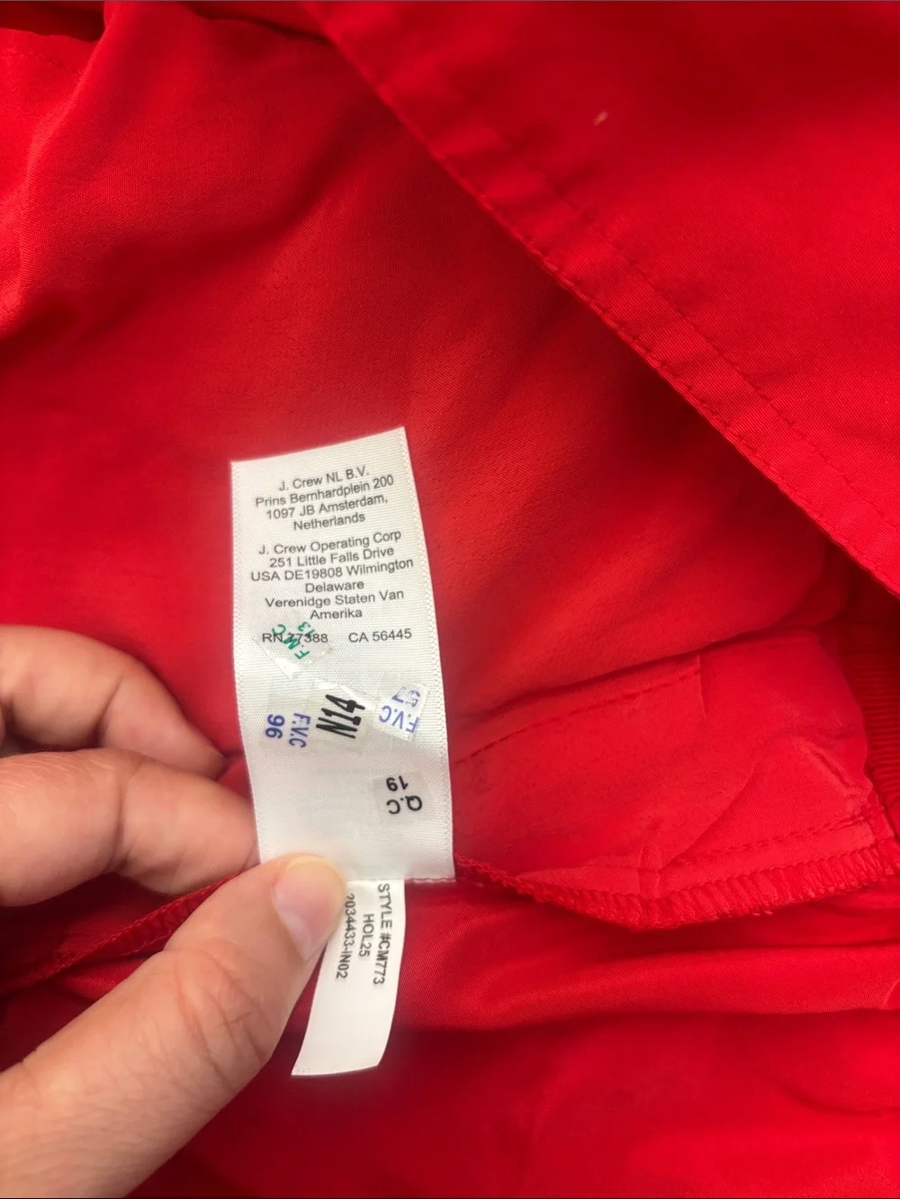 NWT J. Crew Midi Ball Skirt in Red Taffeta with Pockets and Side Zipper Size 16